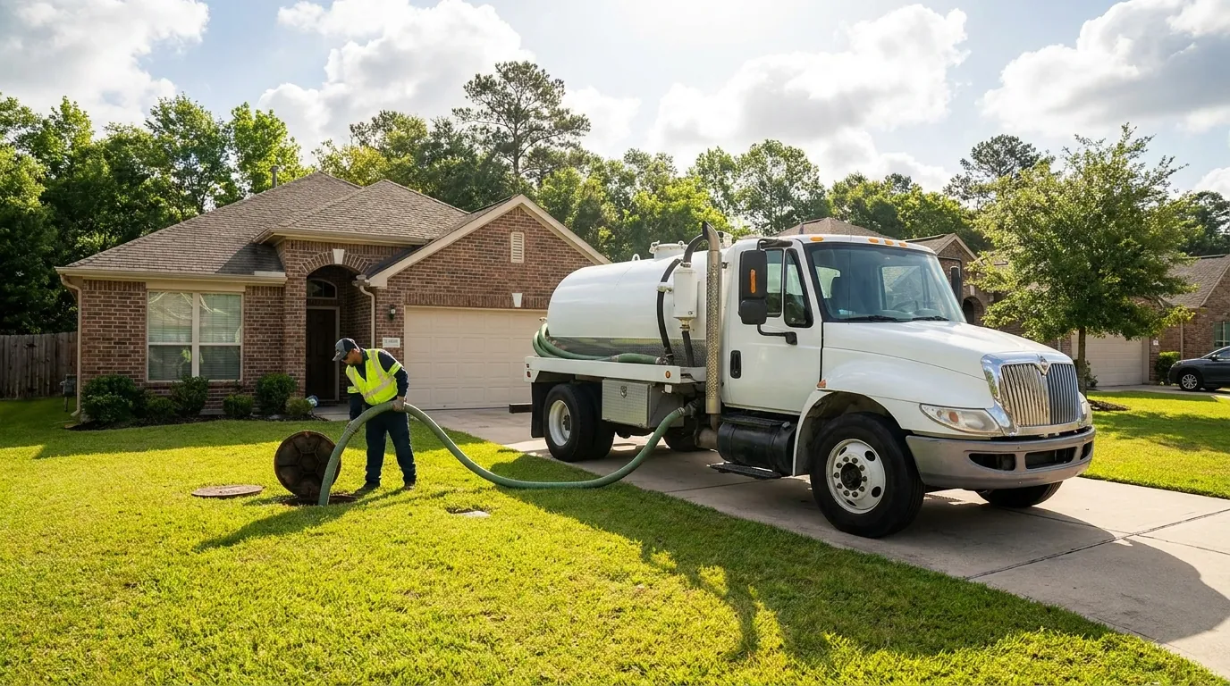 Septic emergency response at a Conroe home